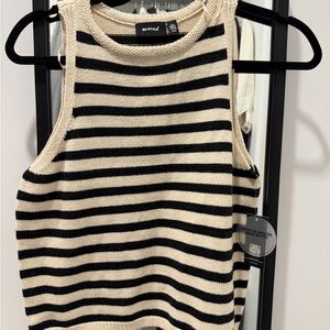 RD Style Black and Cream Knit Tank